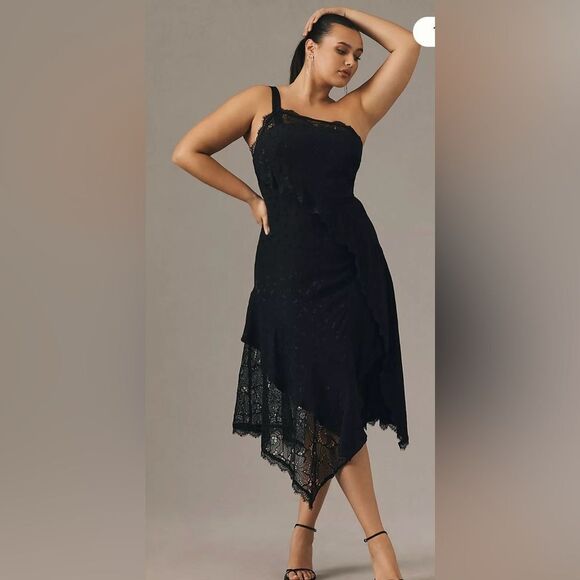 ANTHROPOLOGIE STUNNING "NWT" ONE SHOULDER DRESS SIZE 12 - Picture 1 of 9